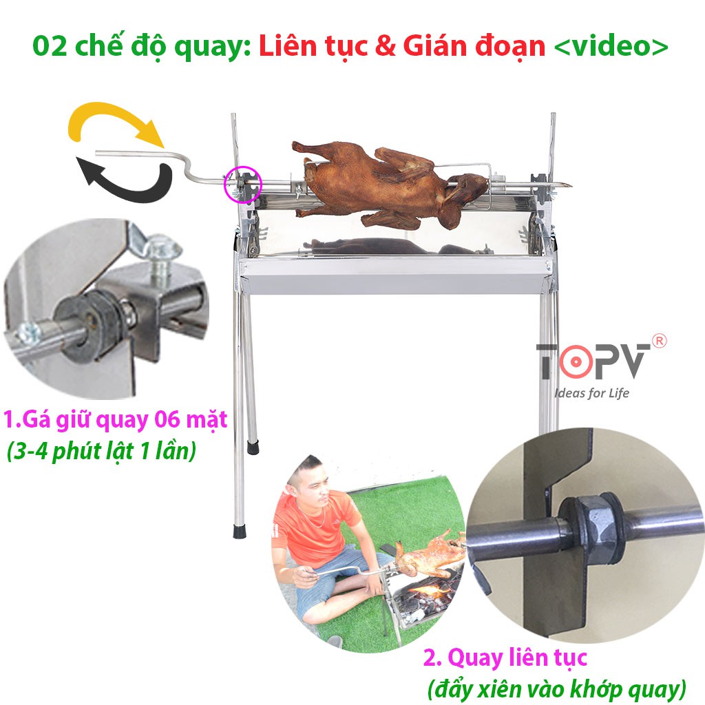 Bếp nướng than hoa đa năng TOPV  2 in 1,bếp nướng than hoa không khói,nướng ngoài trời,lò nướng thịt bằng than,inox DNM