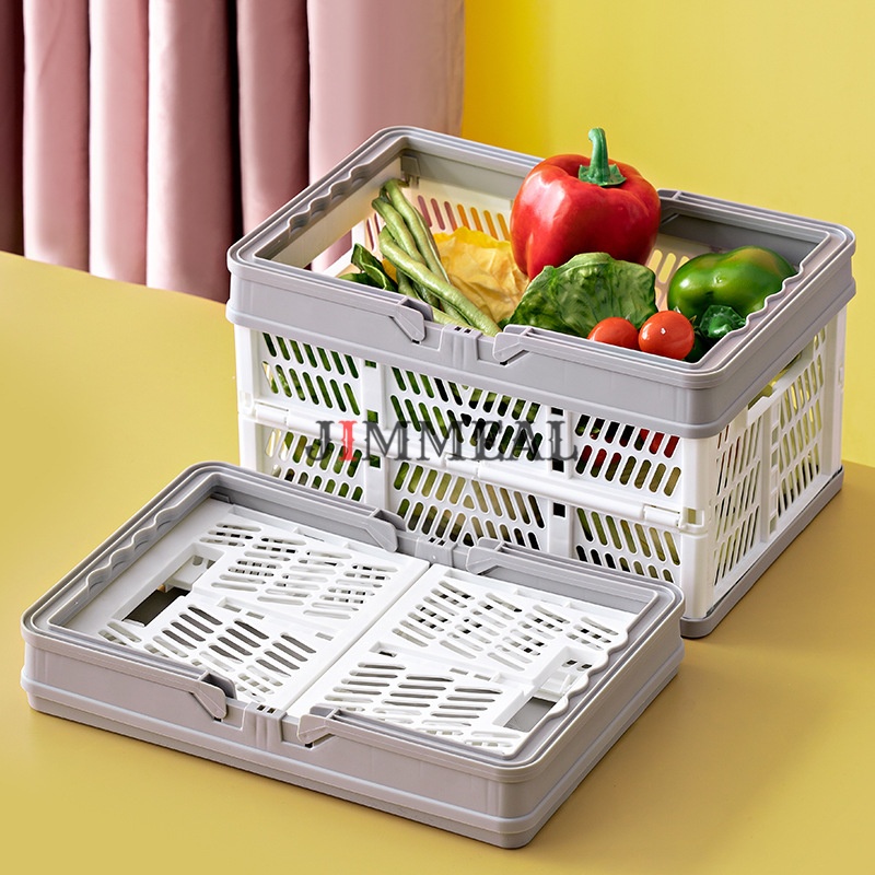 Giỏ Nhựa Để Đồ, Làn Giỏ Xách Có Quai Cầm Jimmeal, Gấp Gọn, Có Thể Xếp Chông Chứa Đồ Đa Năng