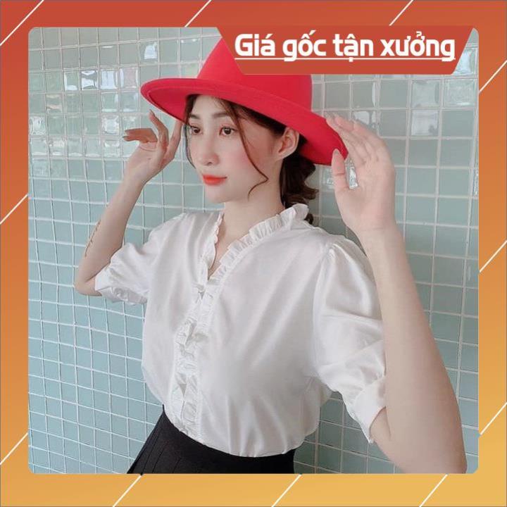 [Chất lượng số 1] Áo sơ mi trắng tay ngắn cổ viền bèo ♥️ Gloria Shop ♥️ thời trang công sở phù hợp cho mọi sự kiện | BigBuy360 - bigbuy360.vn