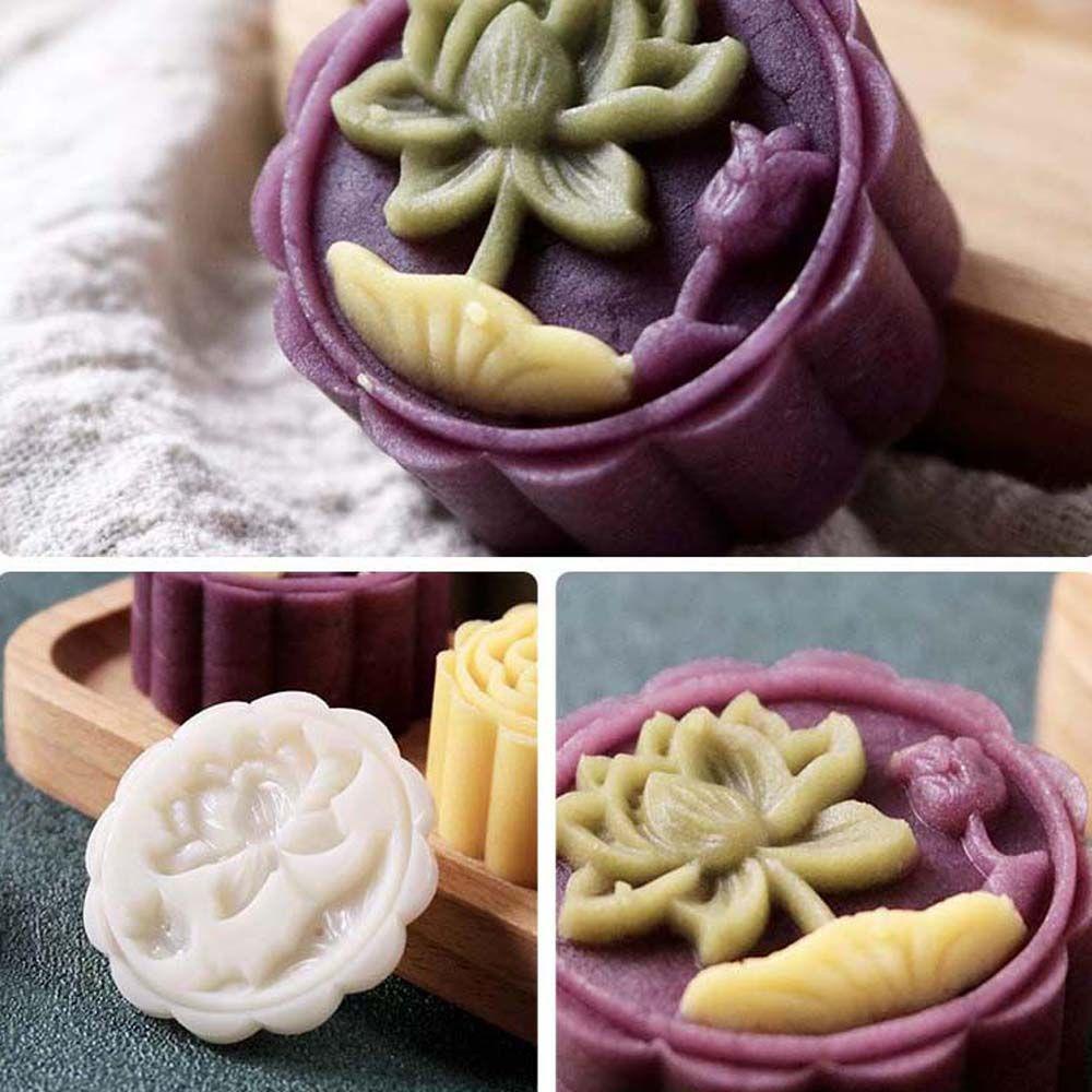 Khuôn Làm Bánh Trung Thu Hình Hoa 50g Bằng Tay Trang Trí Lễ Hội Mùa Thu