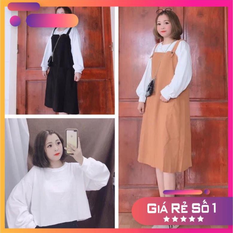 [Rẻ Vô Địch] Váy Yếm Nhung Dáng Dài Phong Cách Hàn Quốc Siêu Xinh Y616-Violet(Hàng Có Sẵn, Ảnh Thật)