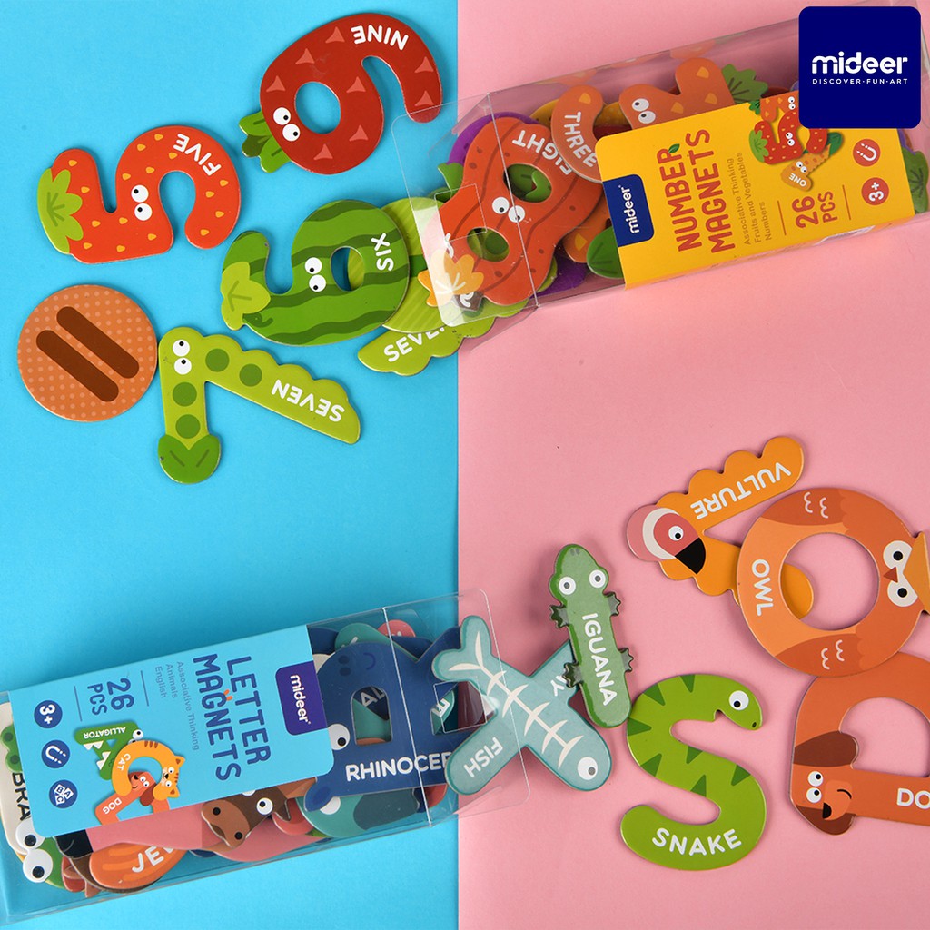 Mideer 2064 - Mideer 2102 Bộ Chữ Cái và Bộ Chữ Số Nam Châm Mideer Letter Magnets Number Magnets (Dành Cho Bé từ 2 Tuổi)