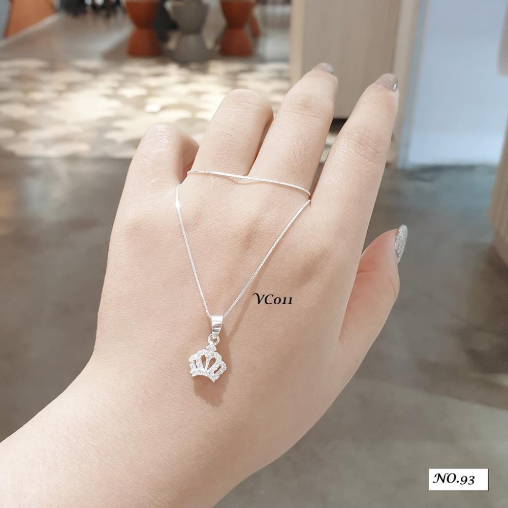 (FREE SHIP) DÂY CHUYỀN 💟 DÂY CHUYỀN BẠC 💟 VÒNG CỔ BẠC NỮ MẶT VƯƠNG MIỆN TRANG SỨC CAO CẤP NO.93