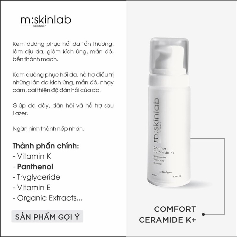 Comfort Ceramide K+ _ Vtamin K Kem Dưỡng Phục Hồi Da Tổn Thương
