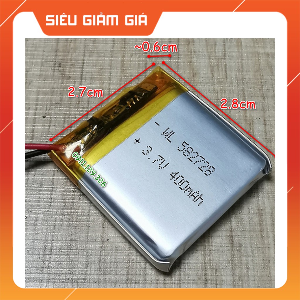 [400mAh] Pin Loa Mini Bluetooth Dung Lượng Cao  Lipo 3.7V 400mAh 582728 Cho Thiết Bị Điện Tử Đồng Hồ Định vị