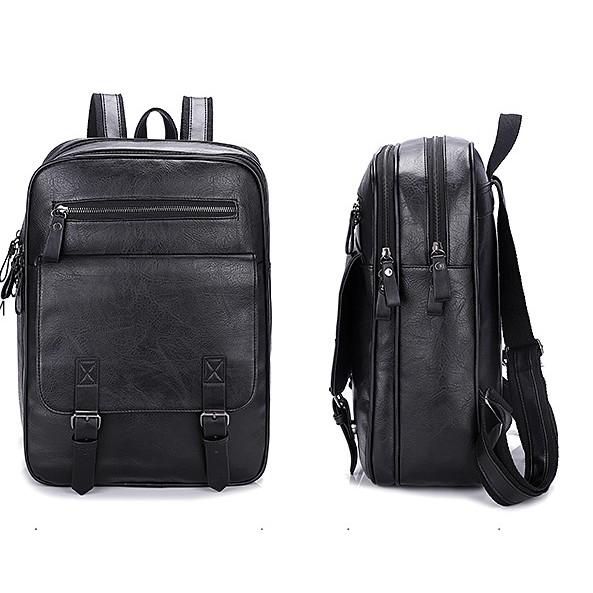 Balo da Pu hai ngăn lớn, Balo da laptop 15inch - UN8535
