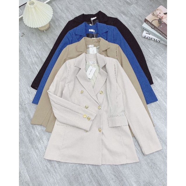 Áo Blazer dài tay 2 lớp cúc đồng. | BigBuy360 - bigbuy360.vn