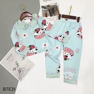 Bộ pijama bé gái chất lụa mango mềm mịn