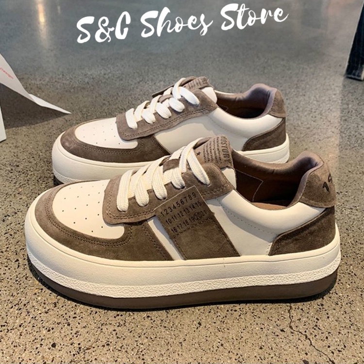 Giày Thể Thao Mũi Tròn Cao 4CM Đơn Giản Chất Lượng Cao Cho Nữ