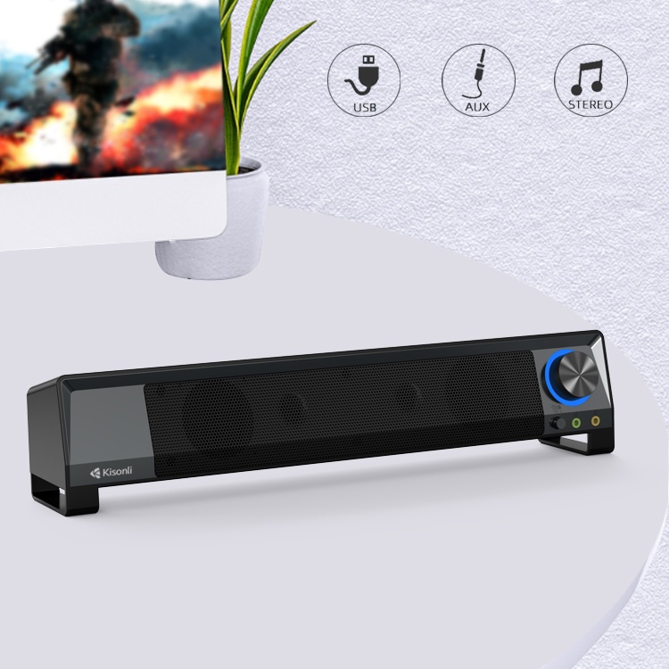 Loa vi tính soundbar Kisonli X2 tích hợp 2 cổng phụ gắn micro và headphone (nhiều màu) Nhất Tín Computer