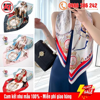 Khăn lụa satin vuông - khăn turban bandana phong cách hàn quốc size 90x90 cm