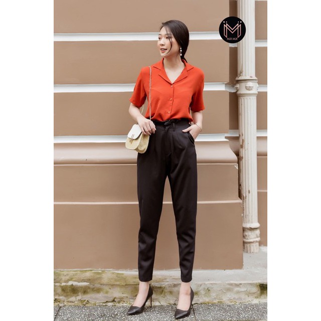 Áo Sơ Mi Nữ Ngắn Tay, Áo Kiểu Nữ Dáng Suông Đẹp Kiểu Cách Hàn Quốc, Chất Vải Cao Cấp, Mát Mịn Tôn Màu Da | Giftylady | BigBuy360 - bigbuy360.vn