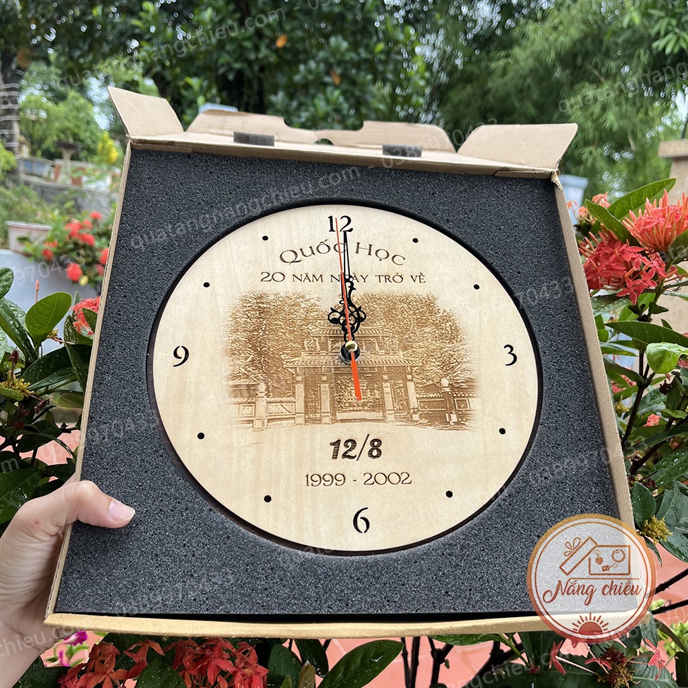 Đồng Hồ Treo Tường-  Đồng Hồ Gỗ Decor -Có hộp đựng-   Trang Trí Nhà Cửa Quán Cà Phê, Quà tặng ý nghĩa