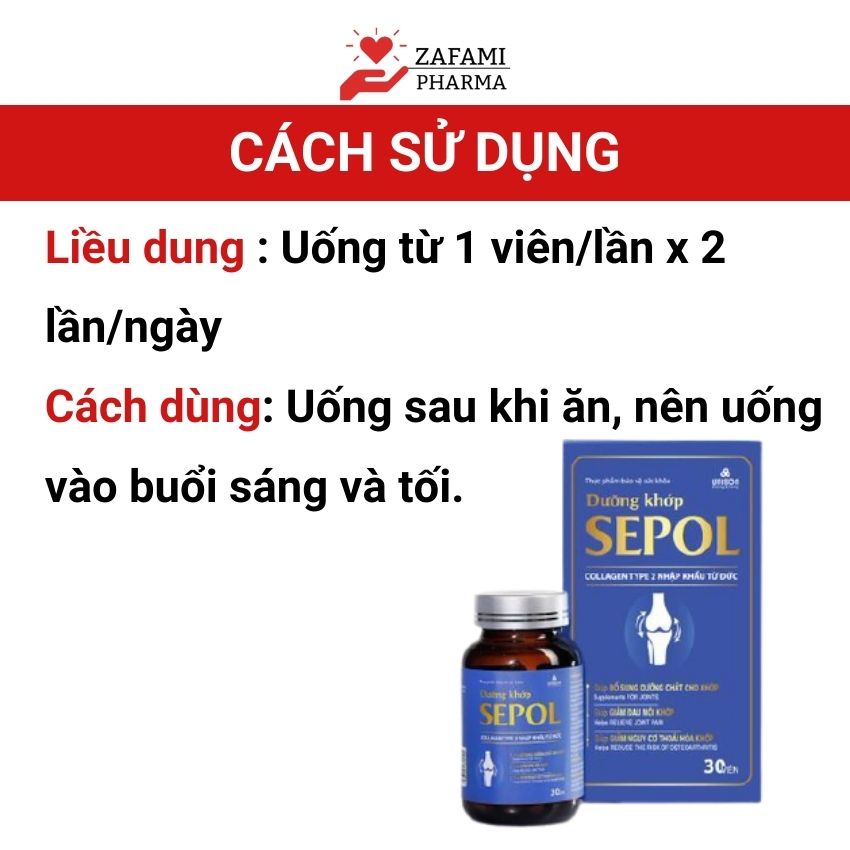 Viên uống đông trùng hạ thảo xương khớp giảm sưng khớp đau nhức xương khớp bổ khớp SEPOL