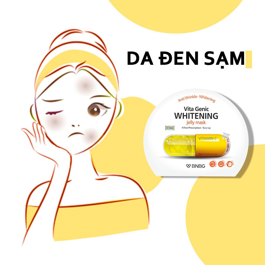 [FOLLOW SHOP] Mặt nạ giấy dưỡng da trắng sáng và làm đều màu da BNBG Vita Genic Whitening Jelly Mask (Vitamin C) 30ml