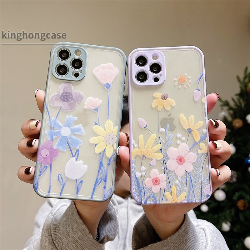 Ốp Điện Thoại Hình Hoa Cho Apple iPhone 11 12 13 PRO MAX 6 7 8 Plus XR XSAMX