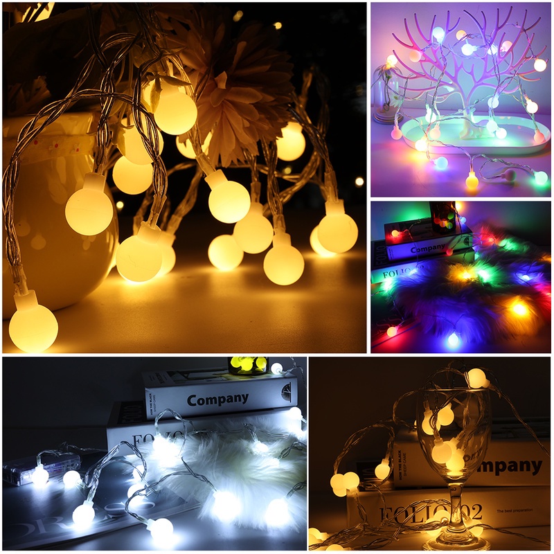 Dây Đèn LED 1.5 / 3 / 4 / 5M Hình Quả Bóng Độc Đáo Trang Trí Nhà Cửa / Tiệc Cưới / Giáng Sinh