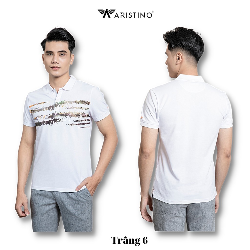 Áo Polo Nam ARISTINO Có Cổ Tay Ngắn In Họa Tiết  APS066S1