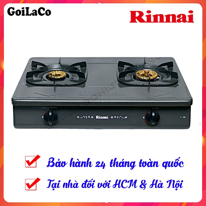 Bếp gas đôi Rinnai RV-365(GM)N (6 tấc) mặt men – màu xám