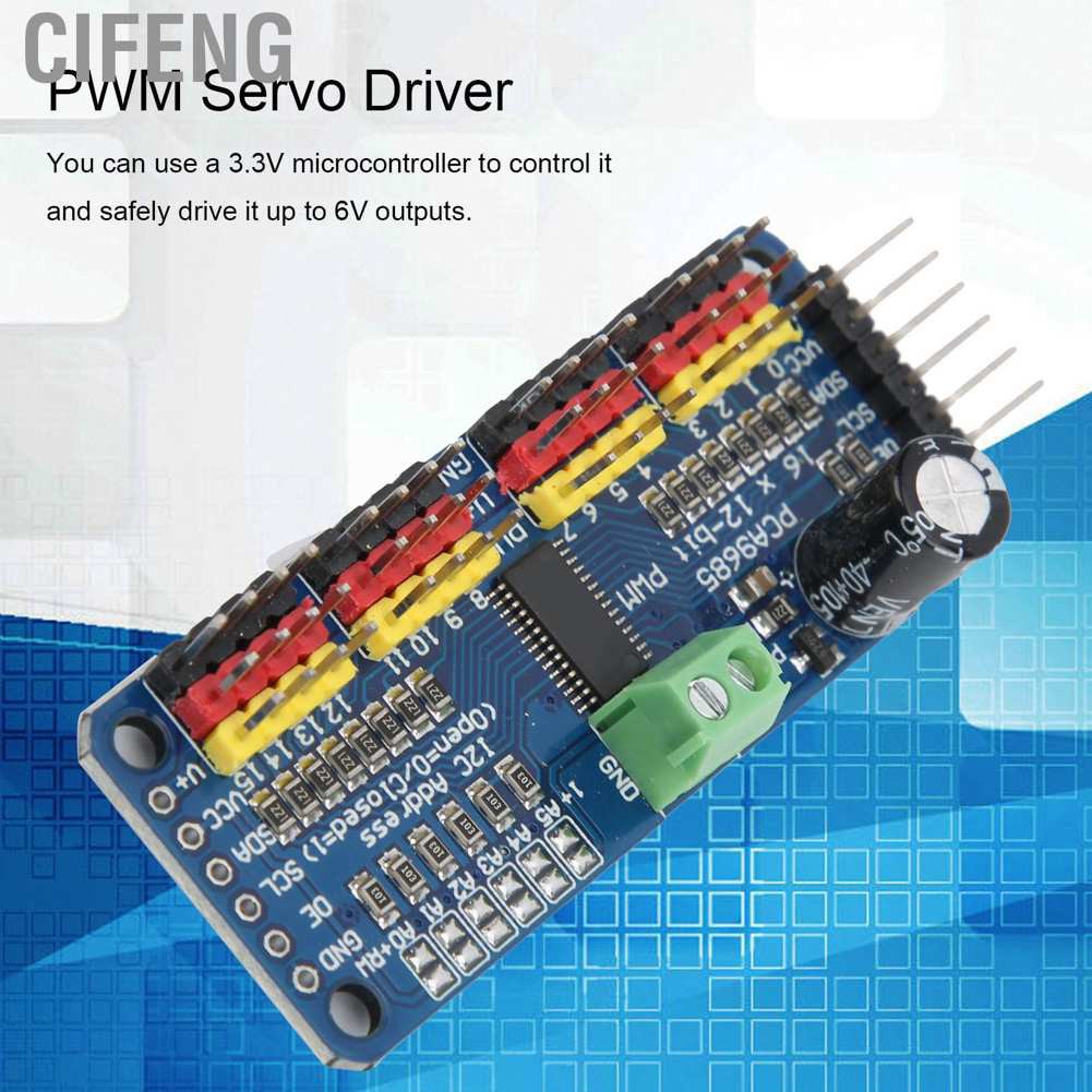 Cifeng PWM Servo Driver 16‑Channel Motor Drive Board Module IIC Interface PCA9685 for Robot