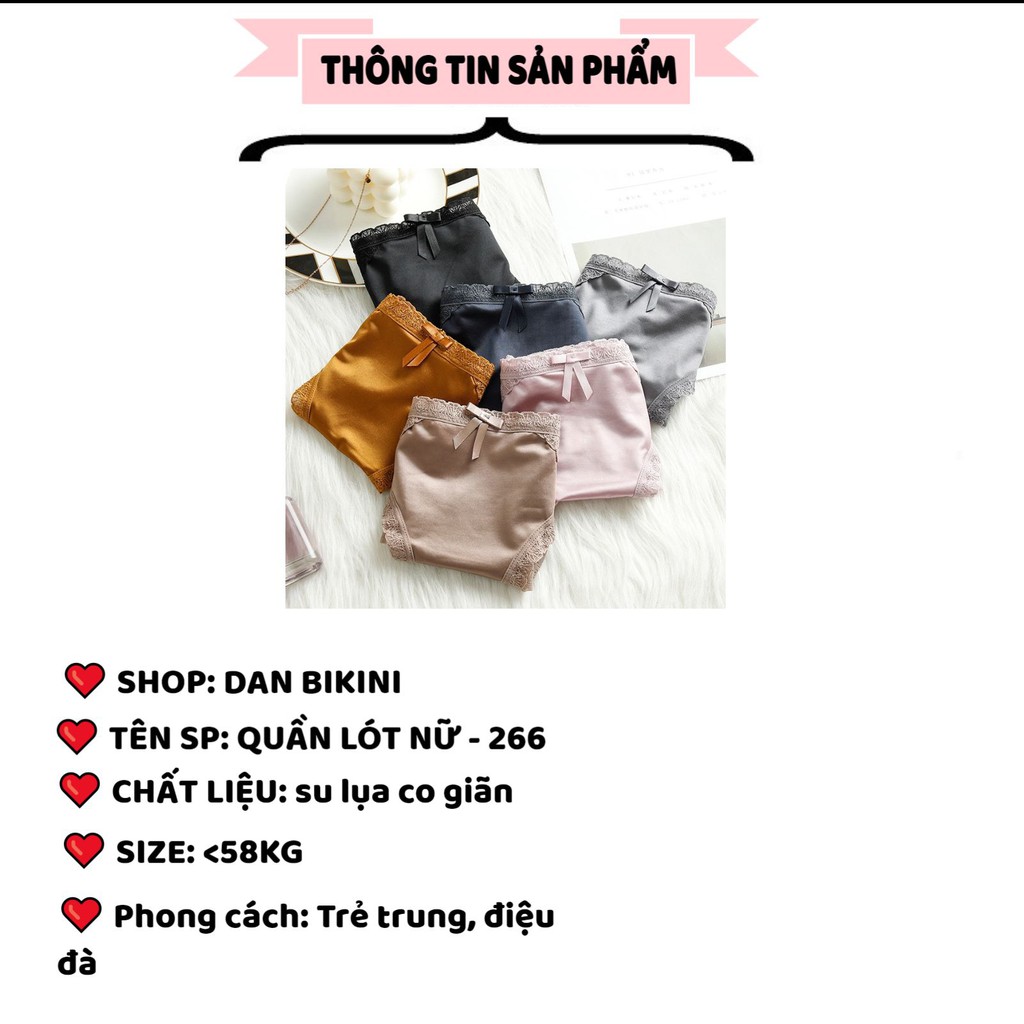 Quần Lót Nữ Ren ❤️FREESHIP❤️ Quần Lót Su lụa sexy mỏng mát tôn dáng mã 266 | BigBuy360 - bigbuy360.vn