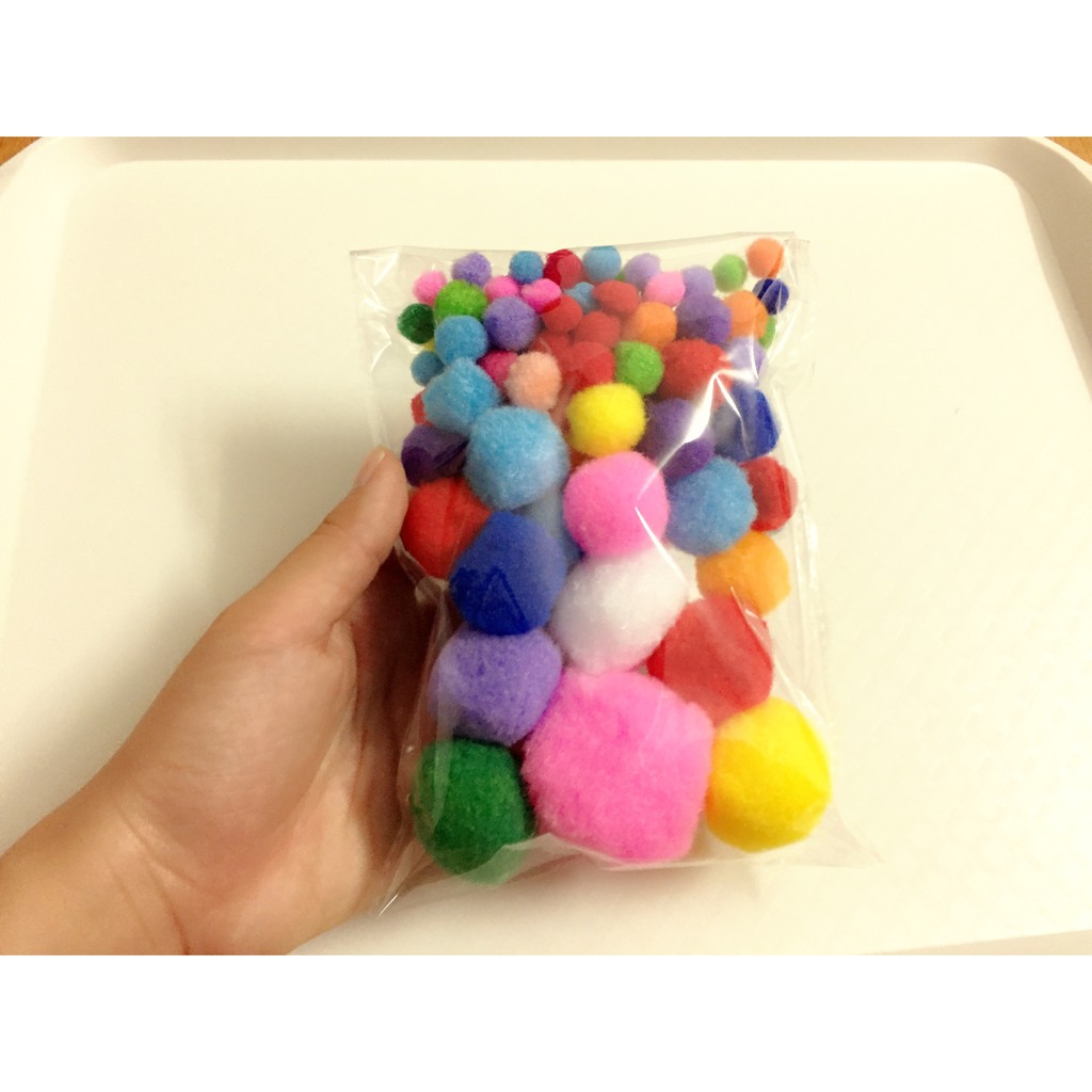 POMPOM pom pom 100 hạt nhiều kích thước