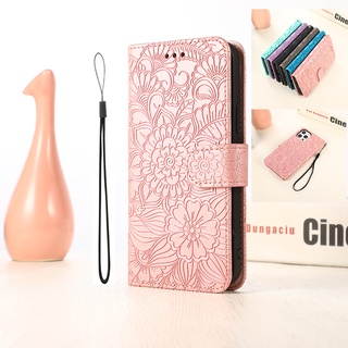 Bao Da Điện Thoại Nắp Lật Kèm Ngăn Đựng Thẻ Khóa Nam Châm Dập Nổi Họa Tiết Cho Redmi 10 Redmi Note 11 11S 11T