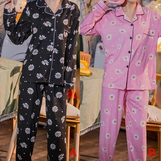 Bộ Đồ Ngủ Pijama 2 Món Họa Tiết Hoa Cúc Thời Trang Cho Nữ