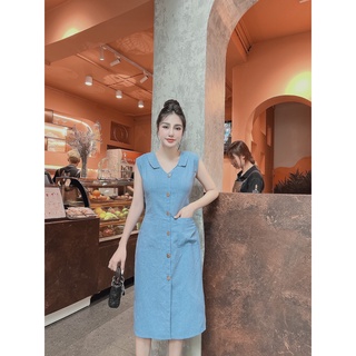 Đầm kiểu dáng công sở túi nút thiết kế trẻ trung