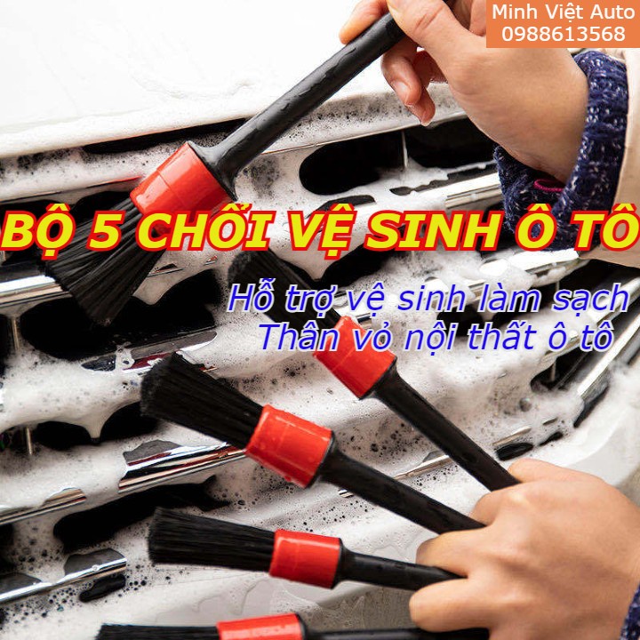 Bộ 5 chổi vệ sinh ô tô đa năng - Cọ rửa thân vỏ nội thất xe ô tô