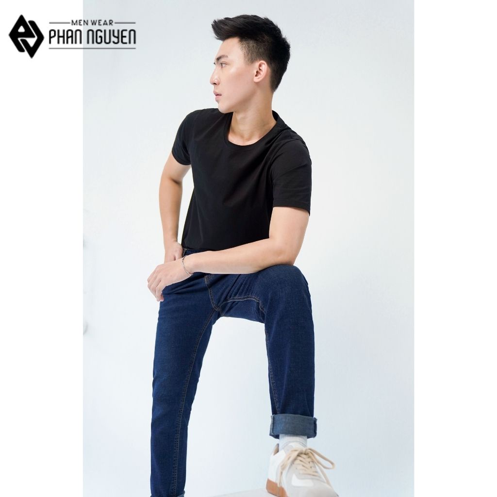 Quần bò nam dáng dài Phan Nguyễn kiểu dáng slim fit, thiết kế đơn giản, trẻ trung, độ bền cao, thoáng mát QBD.023