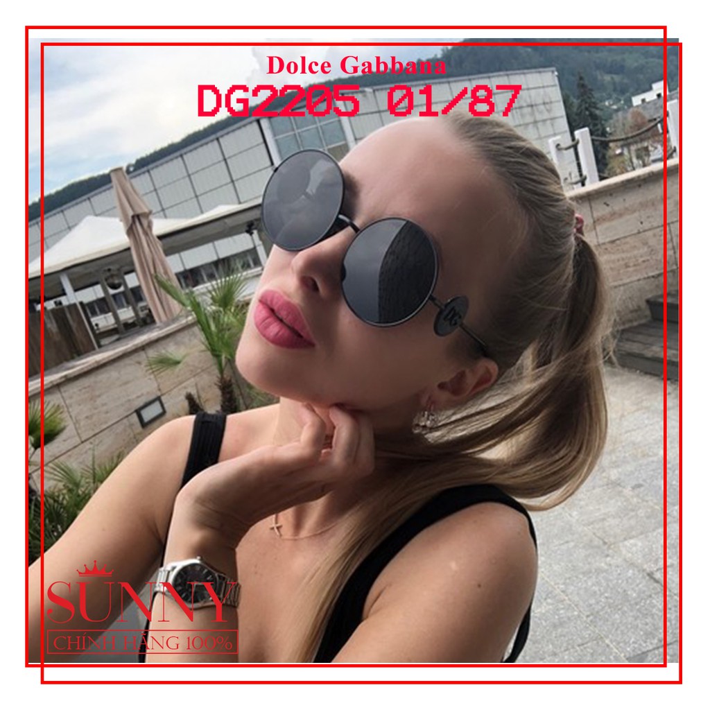 Kính mát chính hãng Dolce Gabbana DG2205 màu sắc thời trang, thiết kế dễ đeo bảo vệ mắt