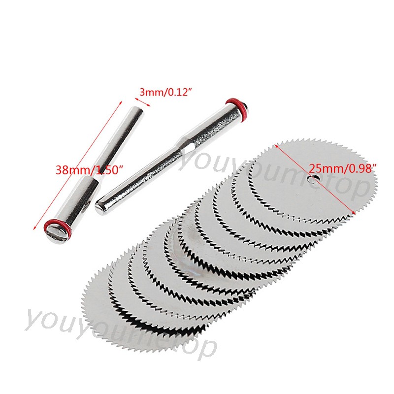 Đĩa Cưa Gỗ Youyox 10x25mm + 2 Trục Xoay Cắt