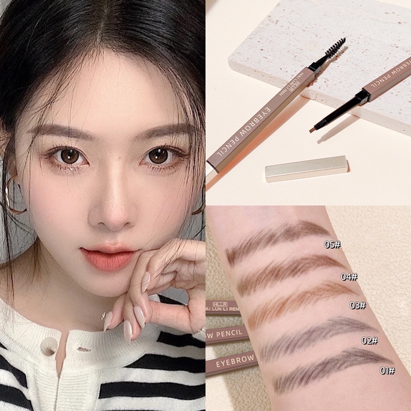 Bút Chì Kẻ Lông Mày Helen Beauty Thiết Kế Hai Đầu Xoay Tiện Dụng Tự Nhiên không thấm nước