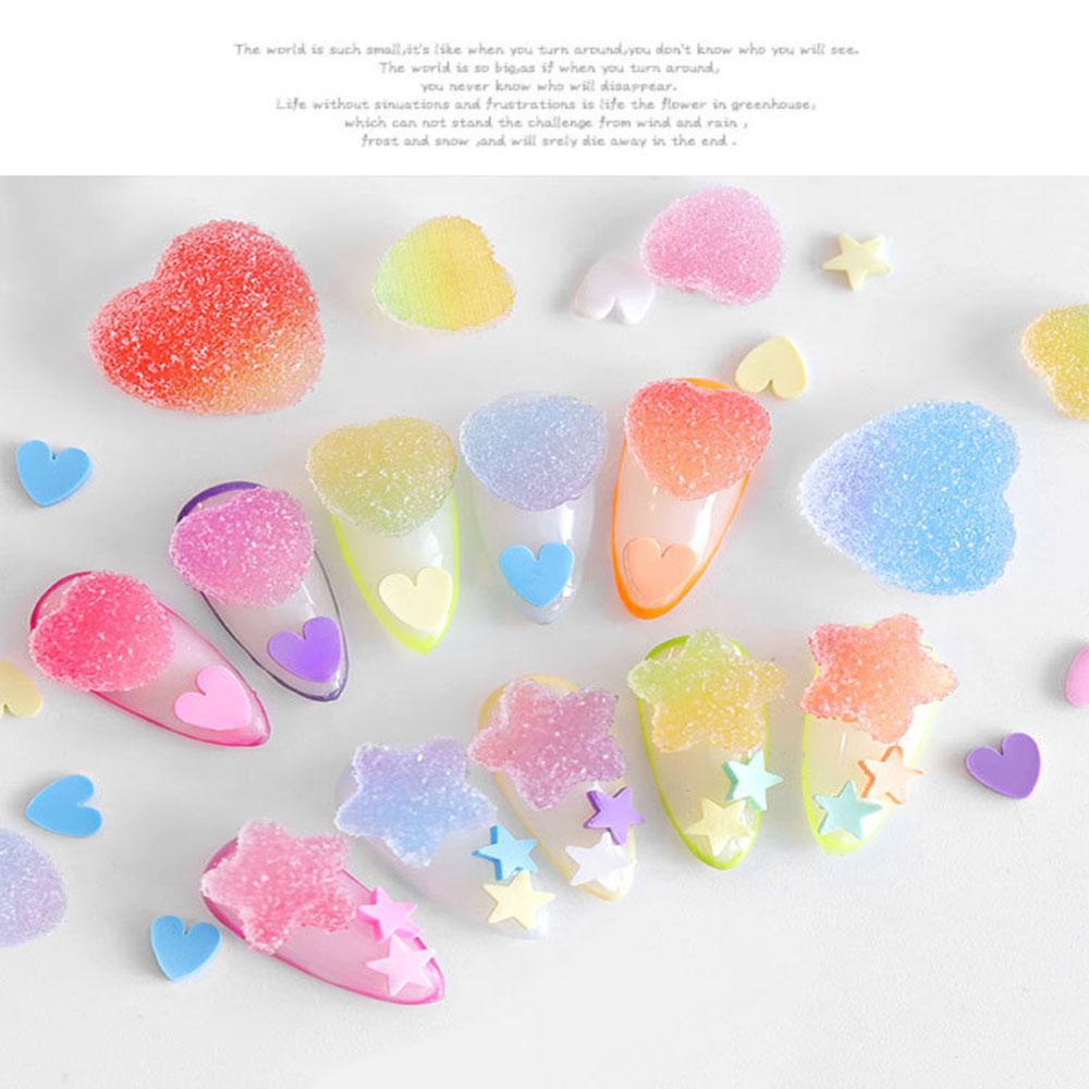 Phụ Kiện Trang Trí Móng Tay 3D Hình Kẹo / Ngôi Sao / Trái Tim Bằng Acrylic Màu Gradient Xinh