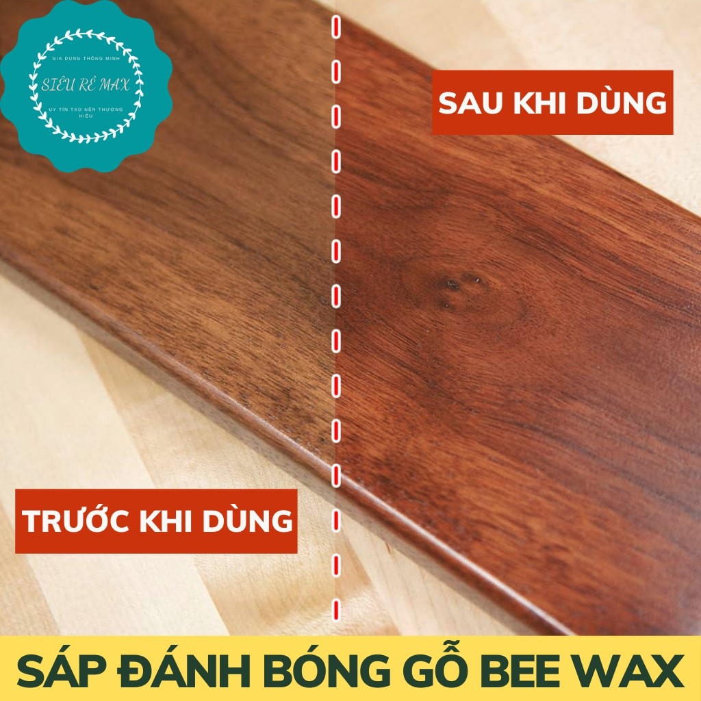 Sáp ong đánh bóng gỗ, lau sàn gỗ, dầu sáp lau bóng gỗ chống thấm ,nước, bụi bẩn BEEWAX hàng loại 1 hộp to.