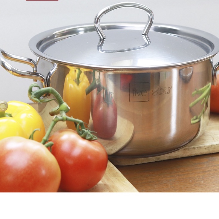 Nồi 3 Đáy Sandwich Inox 430 Fivestar 16/18/20/24cm Dùng Cho Bếp Từ HÀNG CHÍNH HÃNG BẢO HÀNH 2 NĂM