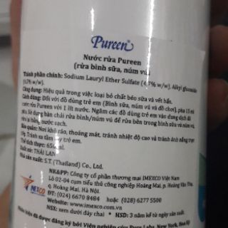Chai nước rửa bình Pureen 750ml
