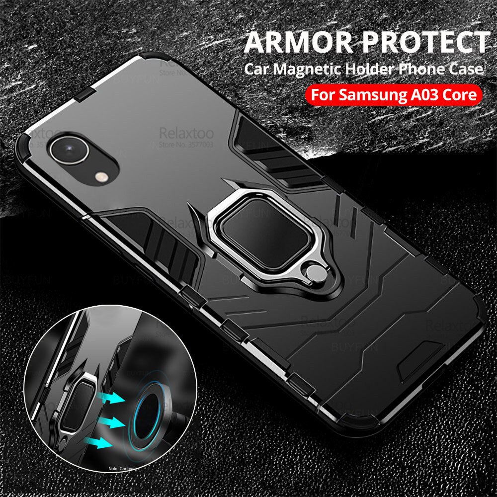 Ốp điện thoại kiểu giáp kèm giá đỡ nhẫn từ tính chống rơi cho SAMSUNG GALAXY A03 CORE A03 CORE A03CORE A73 A53