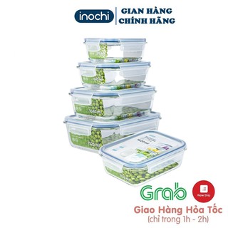 [4 Size ] Hộp Thủy Tinh Bảo Quản Thực Phẩm INOCHI Trong Suốt Chịu Nhiệt Cao Không Bám Mùi Hình Chữ Nhật