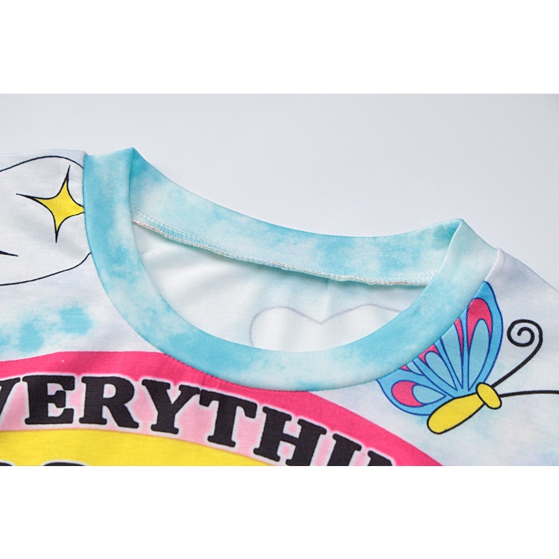 DUNEA Áo Croptop Cổ Tròn In Họa Tiết Thời Trang Cho Nữ 3.3