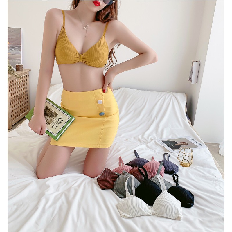 Áo Bra Thắt Nơ Gân Tăm 💖FREESHIP💖 Bra Nữ Cực Xinh AMYBRA 308 | BigBuy360 - bigbuy360.vn