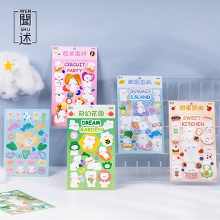 Set 2 Tờ Hình Dán Trang Trí Thủ Công Họa Tiết Hoạt Hình Nhiều Màu Sắc Dễ Thương