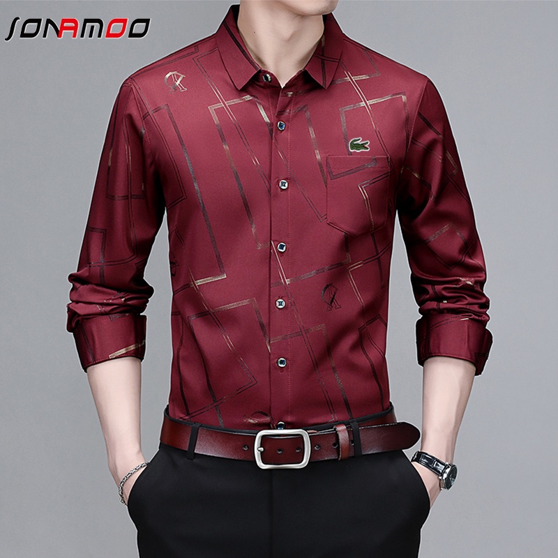 Áo sơ mi tay dài phong cách Hàn Quốc 5 màu tùy chọn cho nam