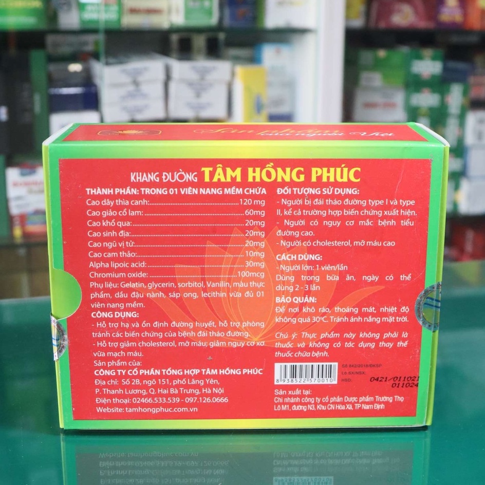Khang đường tâm hồng phúc hỗ trợ điều trị: bệnh đái tháo đường, hạ đường huyết, giảm cholesterol, xơ vữa động mạch