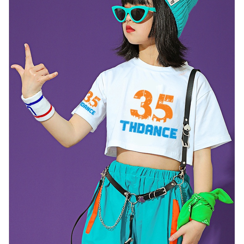 Trang phục nhảy zumba trẻ em|Set TH Dance xanh cam