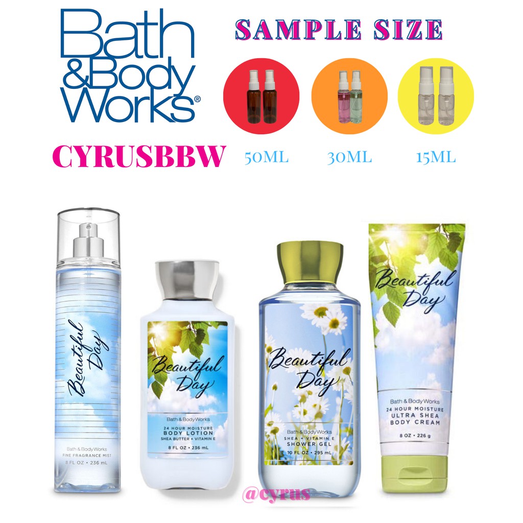 Bộ Sản Phẩm Mist Xịt Toàn Thân, Gel Tắm, Lotion Bath & Body Works Beautiful Day Từ Mỹ