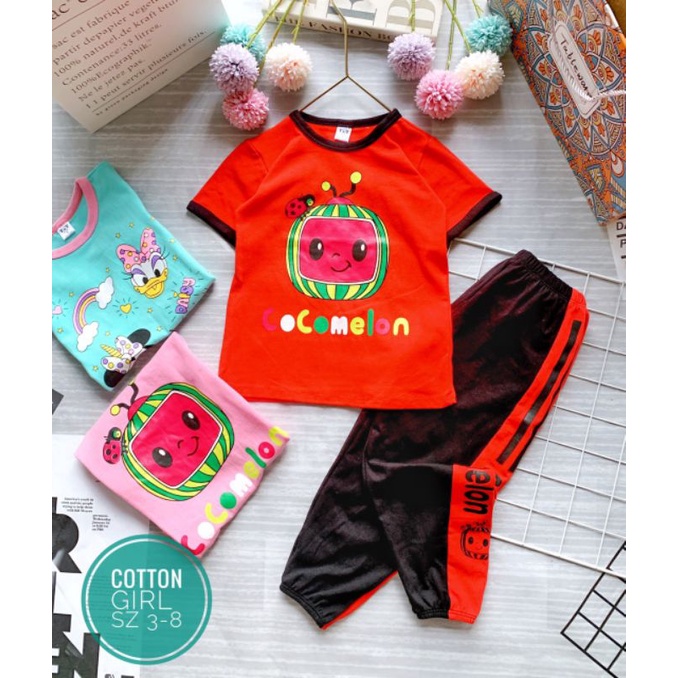 Bộ Bé Gái Áo Cộc Tay Quần Dài Cotton Xuất Khẩu 10-22kg