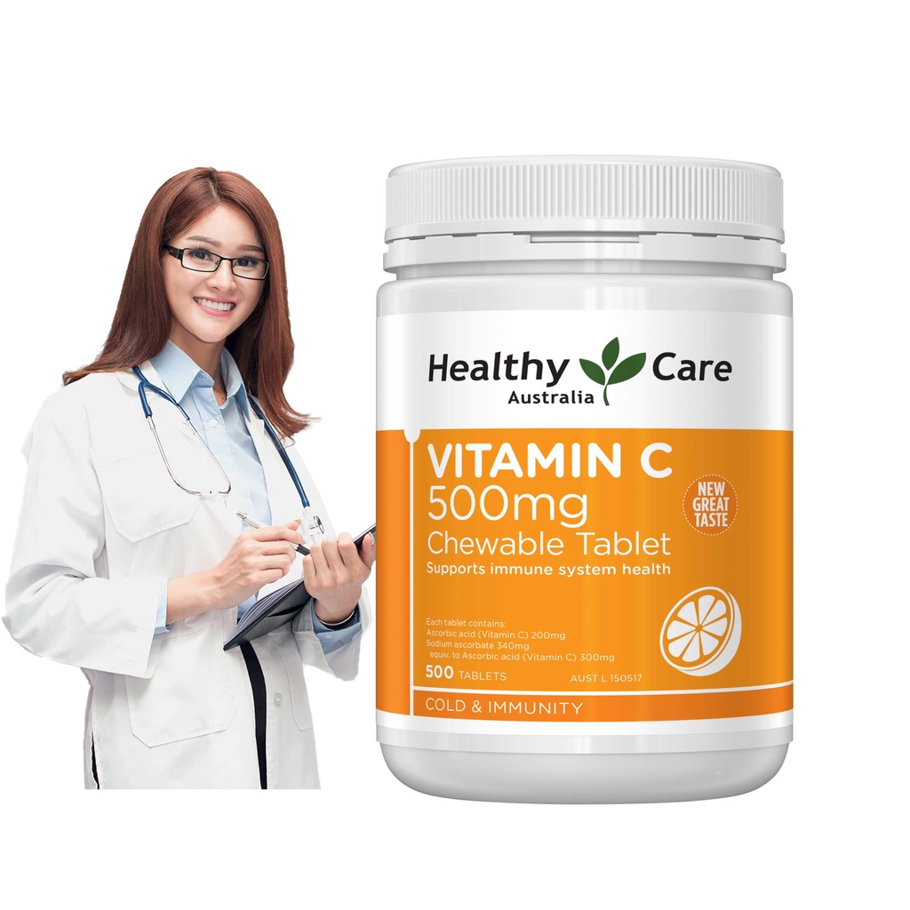 Vitamin C heathy Care 500mg - Úc hộp 500v - Tăng Cường sức đề kháng