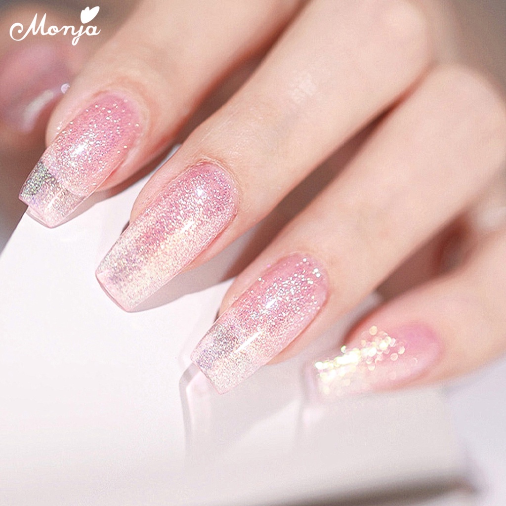Gel sơn móng tay Monja 8ML tạo hiệu ứng lấp lánh đẹp mắt chuyên dụng với 9 màu sắc tùy chọn